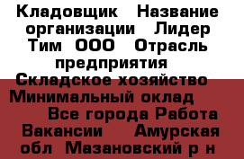 Кладовщик › Название организации ­ Лидер Тим, ООО › Отрасль предприятия ­ Складское хозяйство › Минимальный оклад ­ 15 000 - Все города Работа » Вакансии   . Амурская обл.,Мазановский р-н